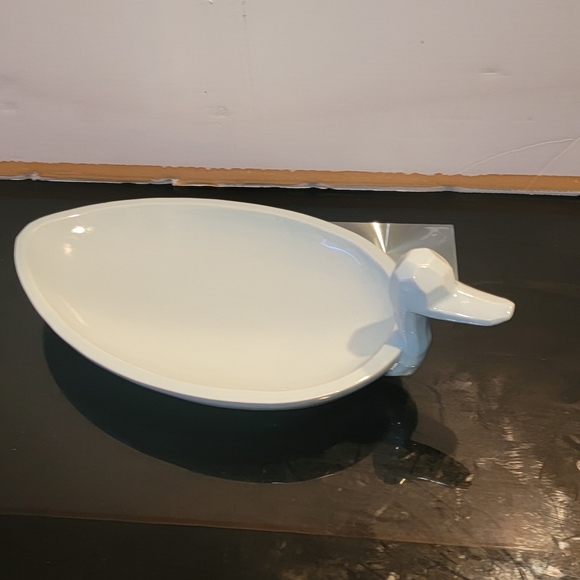 BEAUTIFUL VINTAGE BLUE SWAN PLATTER/ CENTER PIECE HEAVY SOAPSTONE 15 1/2 LONG - Picture 12 of 12